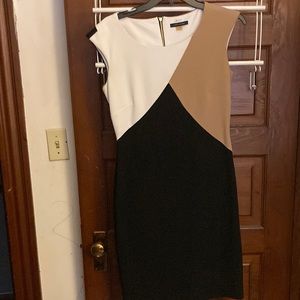 Calvin Klein Professional Dress. Black White and Tan.